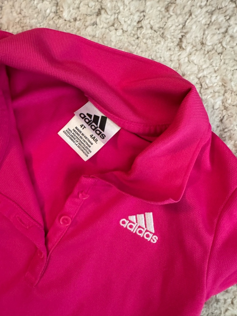 Adidas Girls' Short Sleeve Pink Polo Dress size 4T in like new condition - Picture 2 of 3